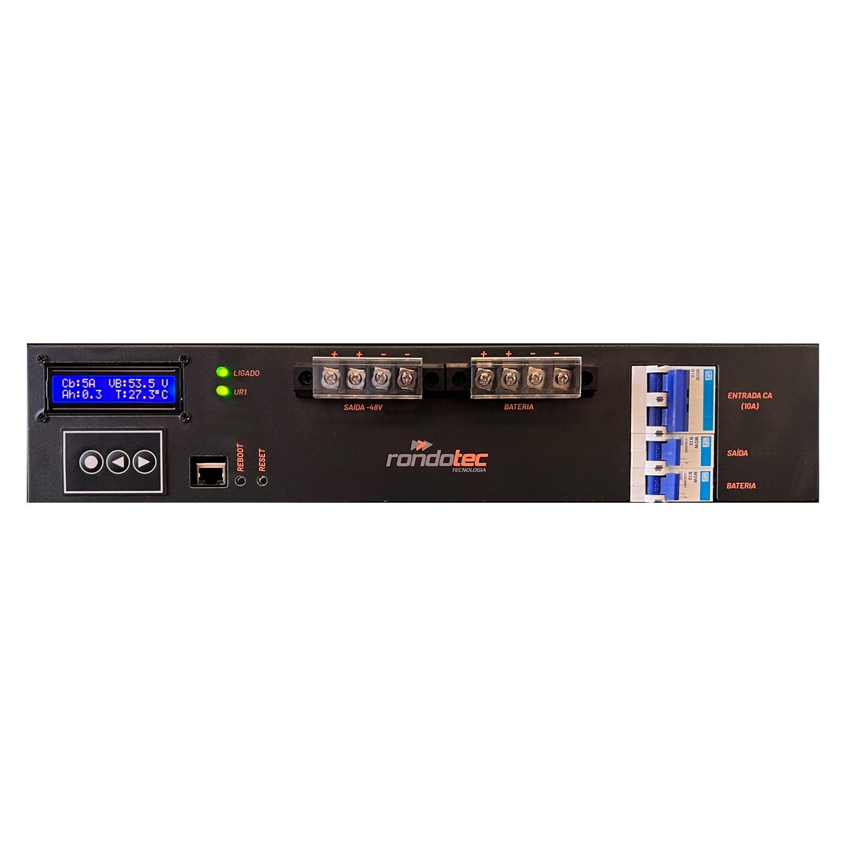 Retificador Nobreak -48V 15A (5A+10A) SNMP Rack 19" V5